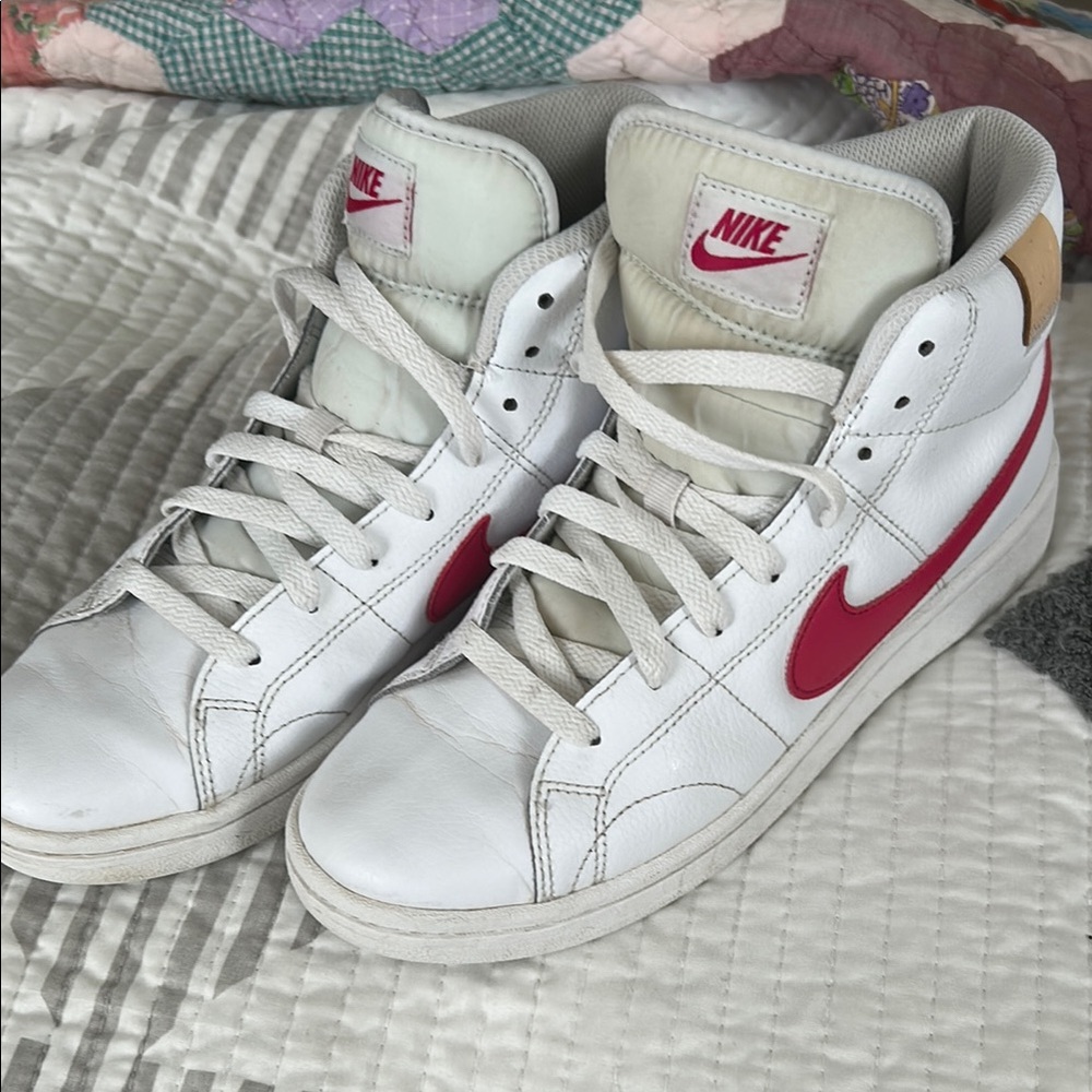 Nike White and Pink High-Tops